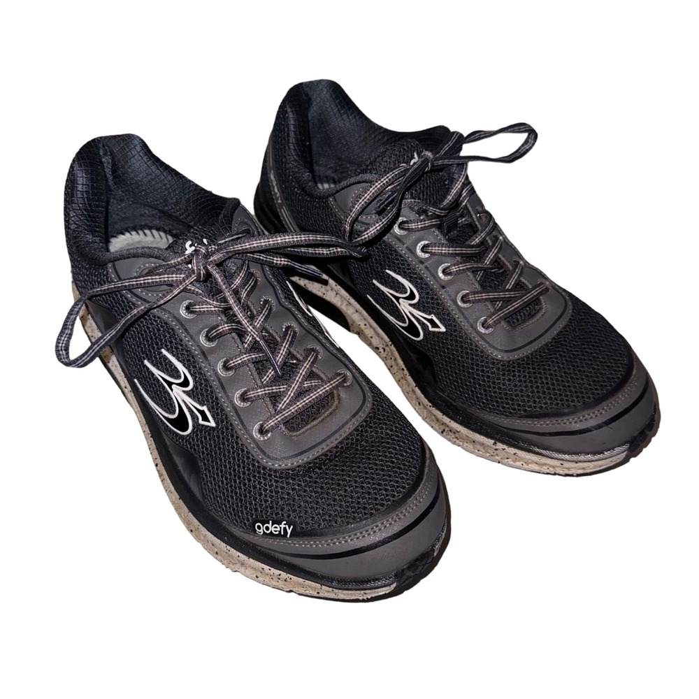 Gdefy Gravity Defyer Sneakers Mens 9.5 Mighty Walk Gray Black Lace Up TB9024MGSM